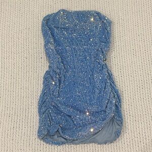 Sparkling Blue Mini Dress